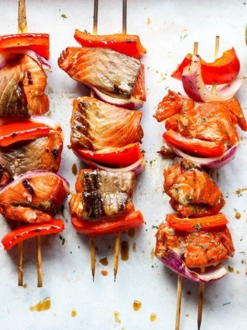 Grilled Salmon Kebabs